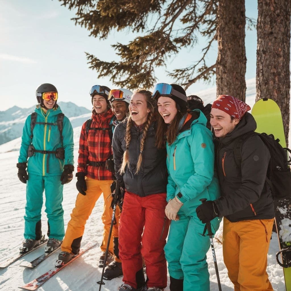 Groep op de piste